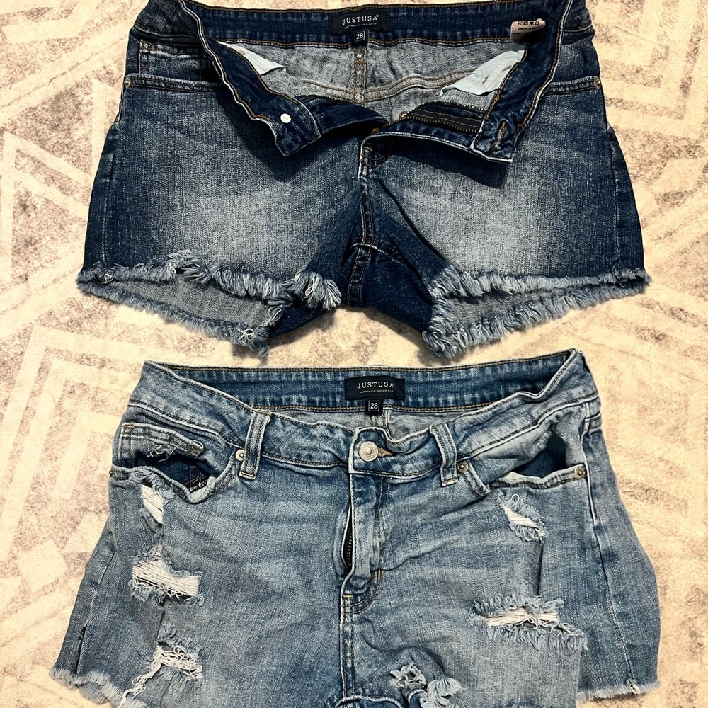 2 pairs of JUSTUSA Jean shorts size 28